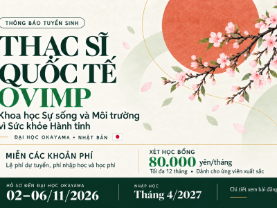 Thông báo đăng ký dự tuyển Chương trình Thạc sĩ Quốc tế về Khoa học Sự sống và Môi trường vì Sức khỏe Hành tinh (OVIMP)