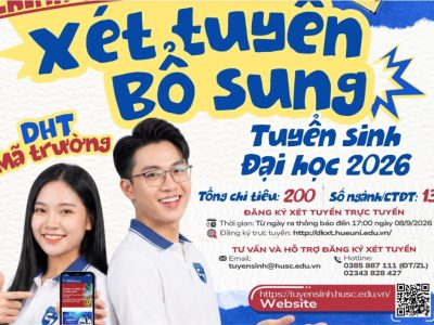 Xét tuyển bổ sung đợt 1 năm 2026: thêm cơ hội vào học ngành Khoa học Môi trường và Quản lý An toàn, Sức khỏe và Môi trường